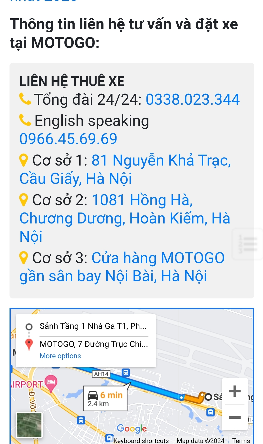 cho thuê xe máy ở sân bay nội bài