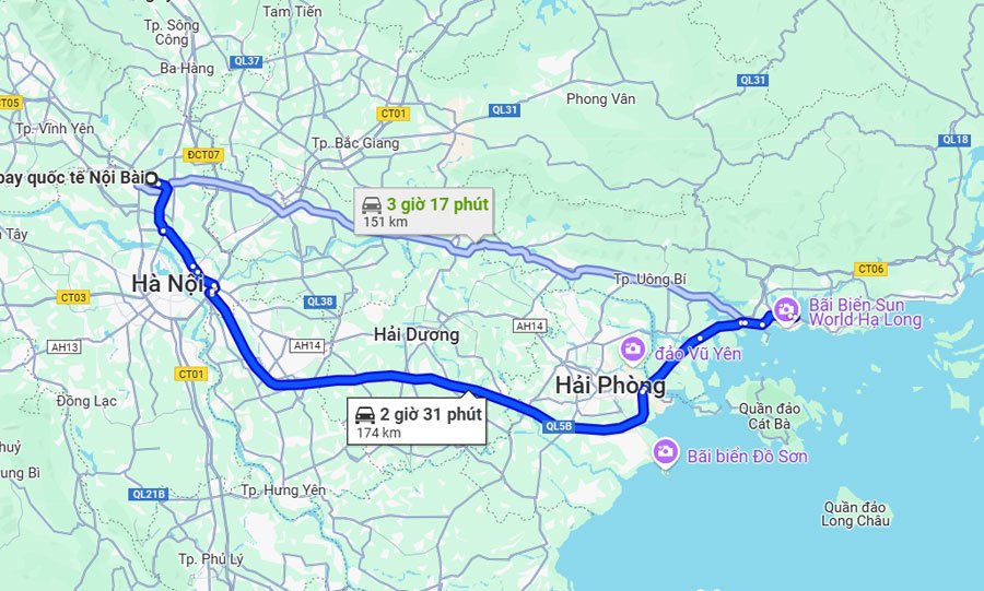 Từ Nội Bài đi Hạ Long